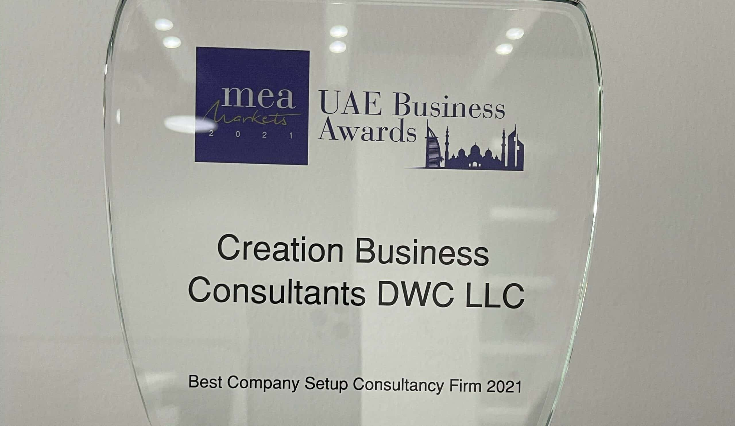 CREATION BUSINESS CONSULTANTS CELEBRATES WIN FOR BEST COMPANY SETUP CONSULTANCY FIRM 2021